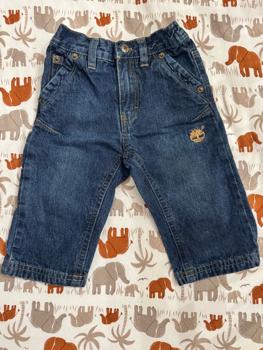 Timberland Boys Indigo Blue Denim Pants with Tree Logo
